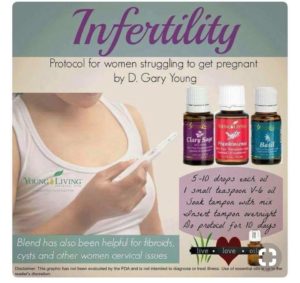 Essential oil infertility tampon